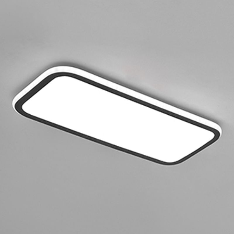 Metal Square Flush Ceiling Light Modern 1 Light Flush Ceiling Light Fixtures in White