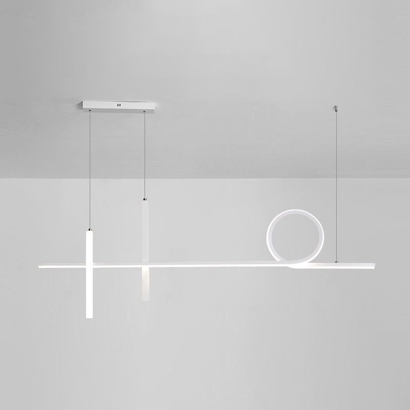 Simplicity Contemporary Island Lights Acrylic Shade Geometry Hanging Light for Dining Room
