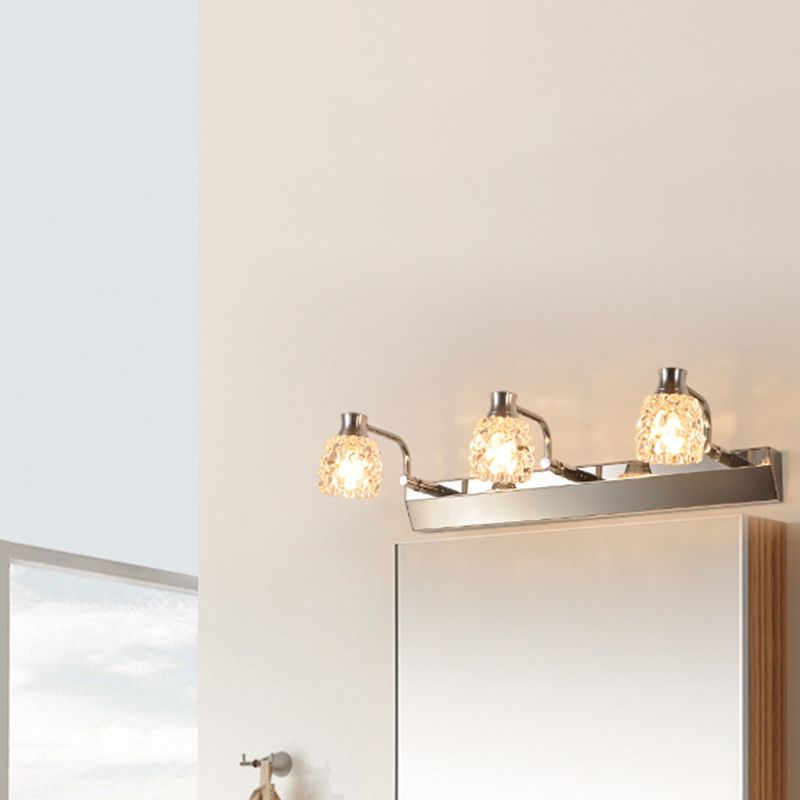 Geometric Vanity Lighting Modern Style Crystal Multi Lights Vanity Sconce Lights