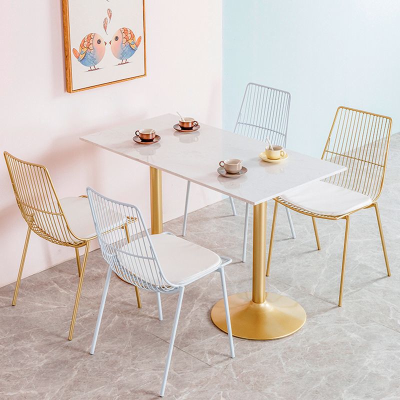 Glam Style Dining Chair Metal Windsor Back Dining Side Chair for Dining Room