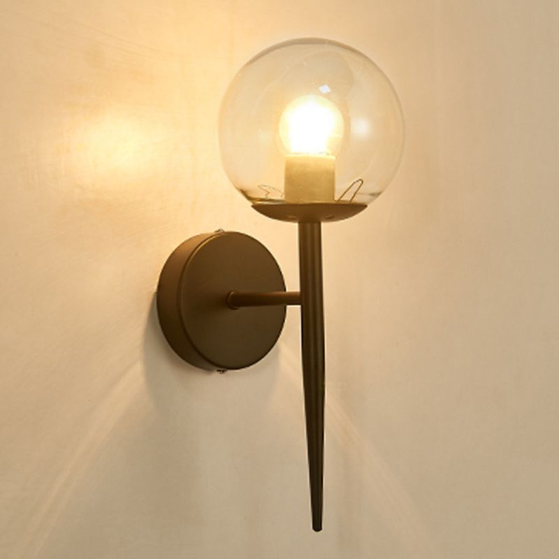 Contemporary Vanity Lighting Globe Glass Wall Light Fixture for Bathroom