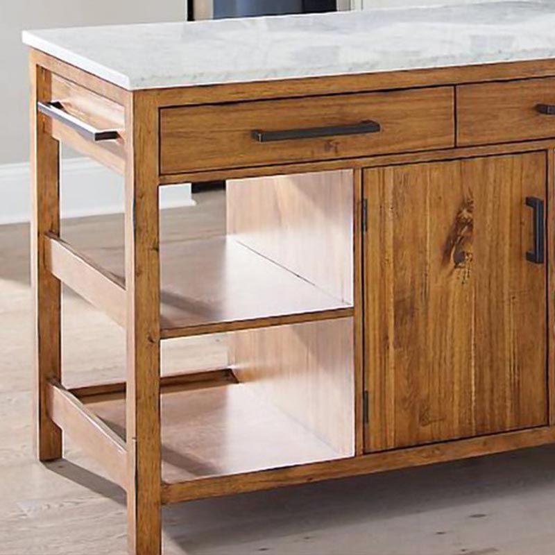 Modern Stationary Kitchen Island Table Sintered Stone Kitchen Island Table with Towel Rack