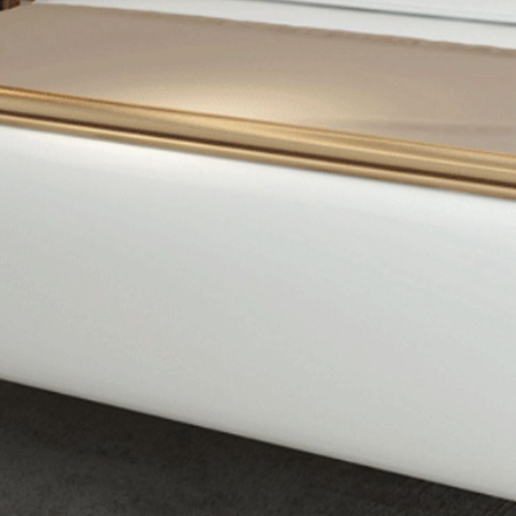 Luxurious Metallic Panel Bed 43.31" High Camelback Bed Frame