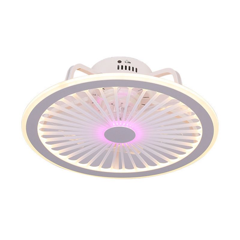Ultradunne kinderen slaapkamer plafondventilator lamp acryl minimalistisch led semi -flush licht in wit