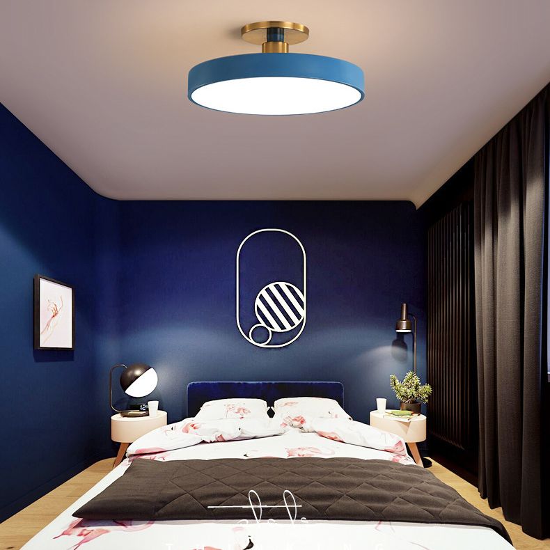 Metalen 1-lichts semi-inbouwlamp Moderne stijl cilinder semi-inbouwplafondverlichting