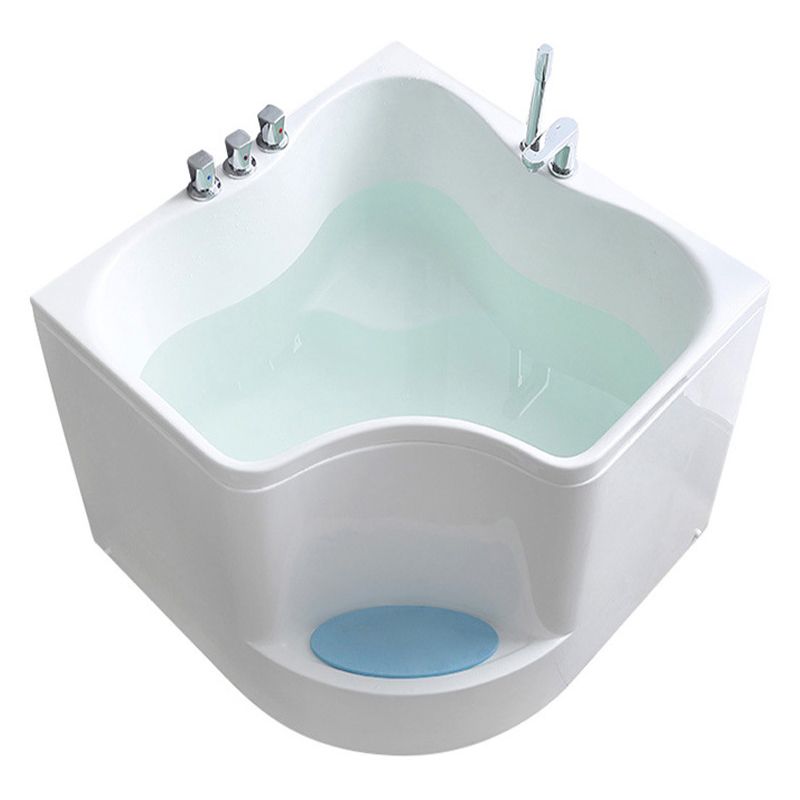 Modern Home Acrylic Bathtub White Corner Bath Tub with Seat Included
