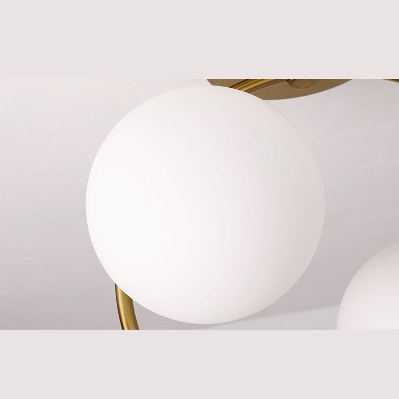 Moderno - Style Semiflush Mount Lighting White Circle Massimale Montato Fixture con vetro Shade