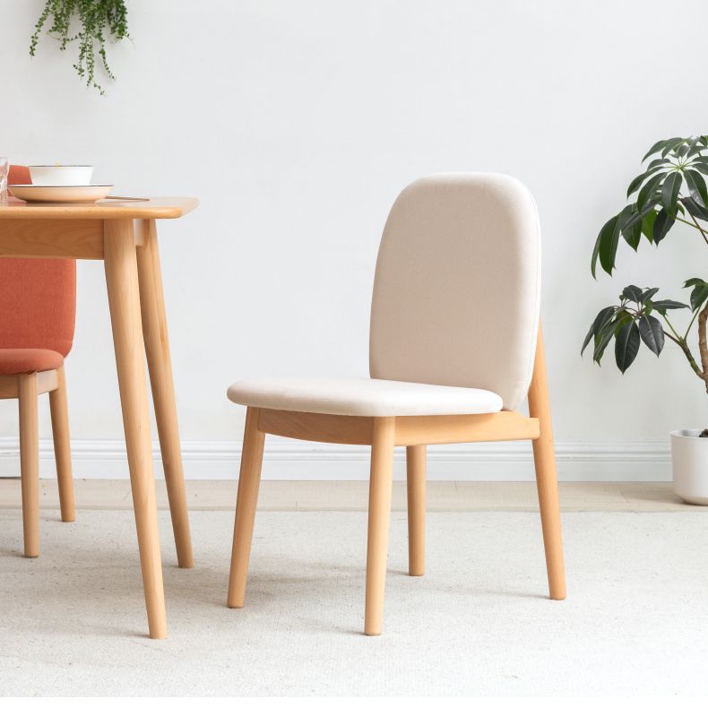 Contemporary Solid Back Wood Armless Dining Chairs(Set of 1/2/4/6/8)