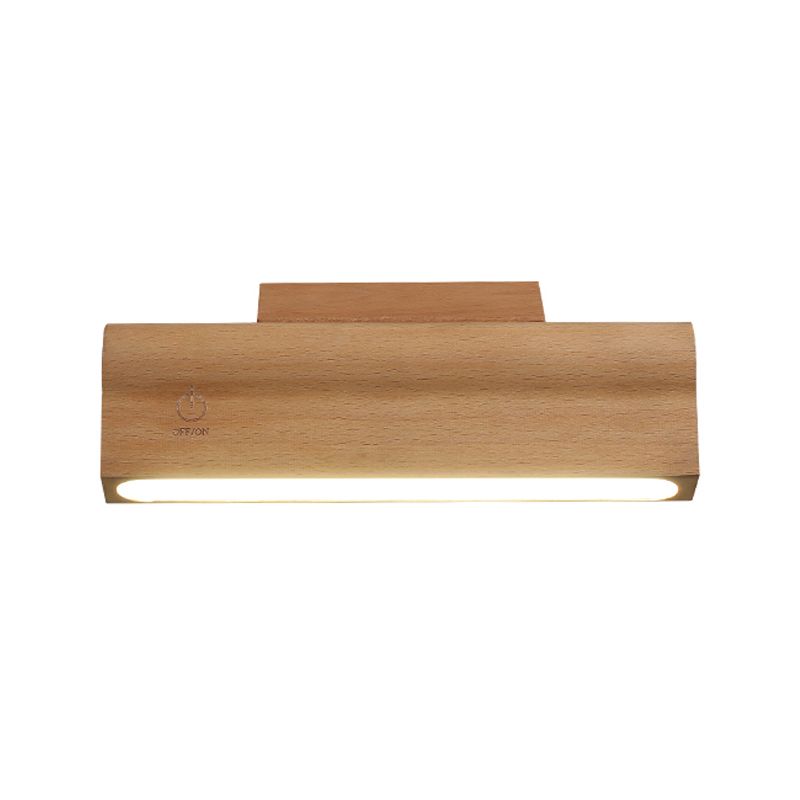 Nordic Style Wall Sconce Strip Shape LED Wall Light with Wood for Living Room