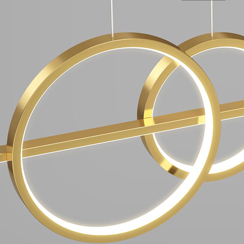 Modern Style Linear Shaped Island Pendant Metal 5 Lights Island Light for Restaurant