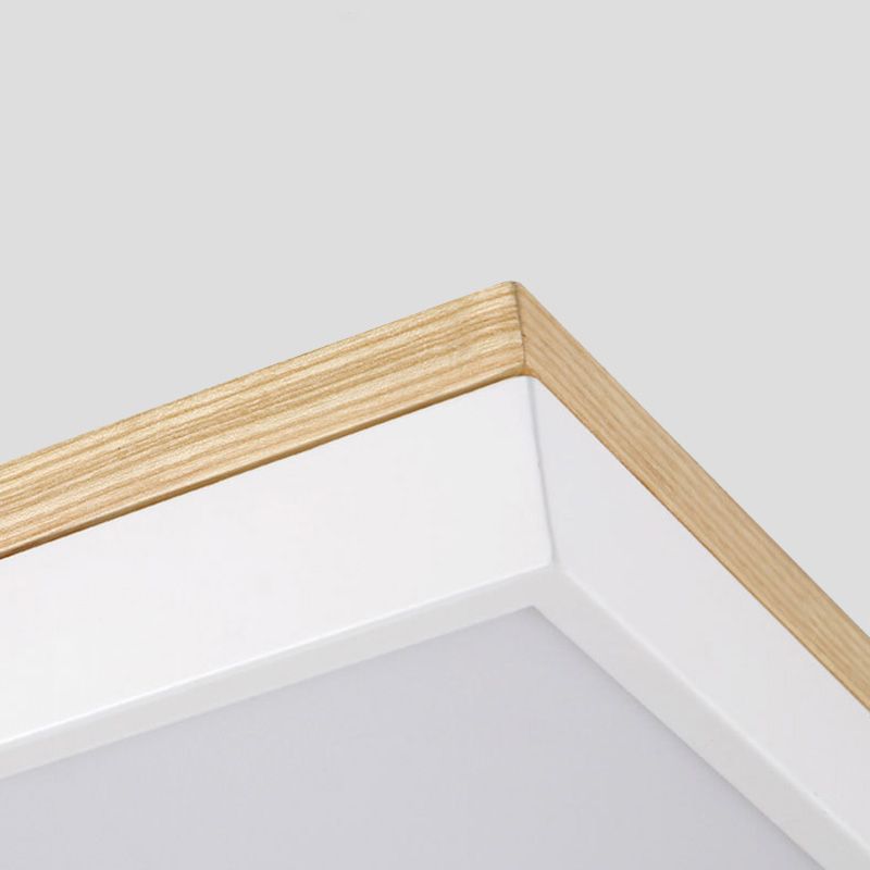 Einfachheit Moderne Holz Deckenmontage Leuchte mit Acryl Schatten für Wohnzimmer