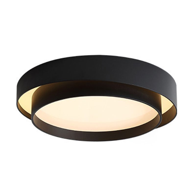 Luminaire de plafond en fer à montage encastré à LED circulaire concis et moderne avec abat-jour en acrylique