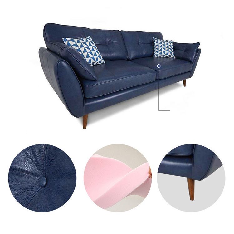 Contemporary Faux Leather Stationary Flared Arm Cushions Seating