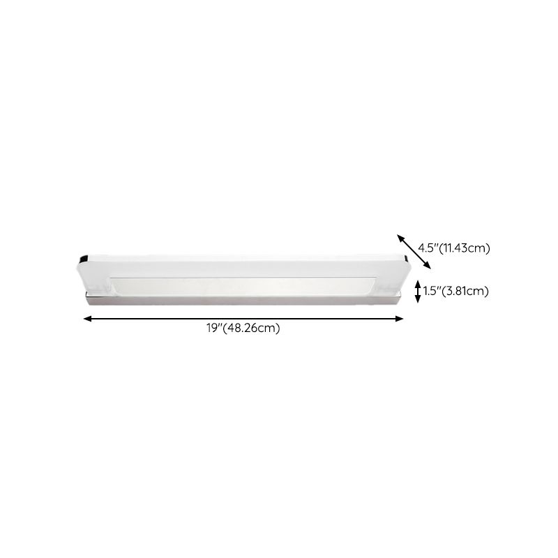 Contemporary White Single Bathroom Vanity Light LED Bath Bar