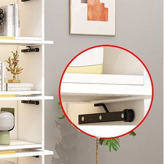 Modern Bookcase Closed Back Bookshelf with Door for Home Office