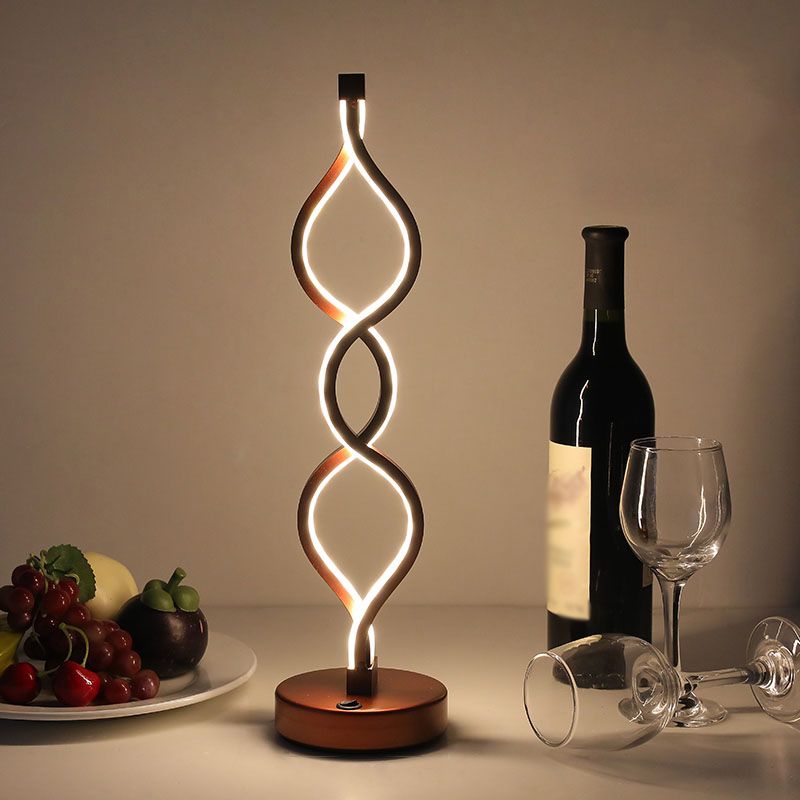 Linear Nightstand Lamp Contemporary Metal Nightstand Lamps for Bedroom and Club