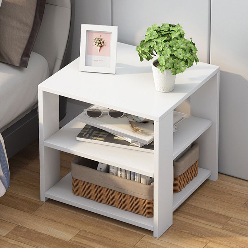 Modern Style Cocktail Table Artificial Wood Wood/white Coffee Table with Storage Rack