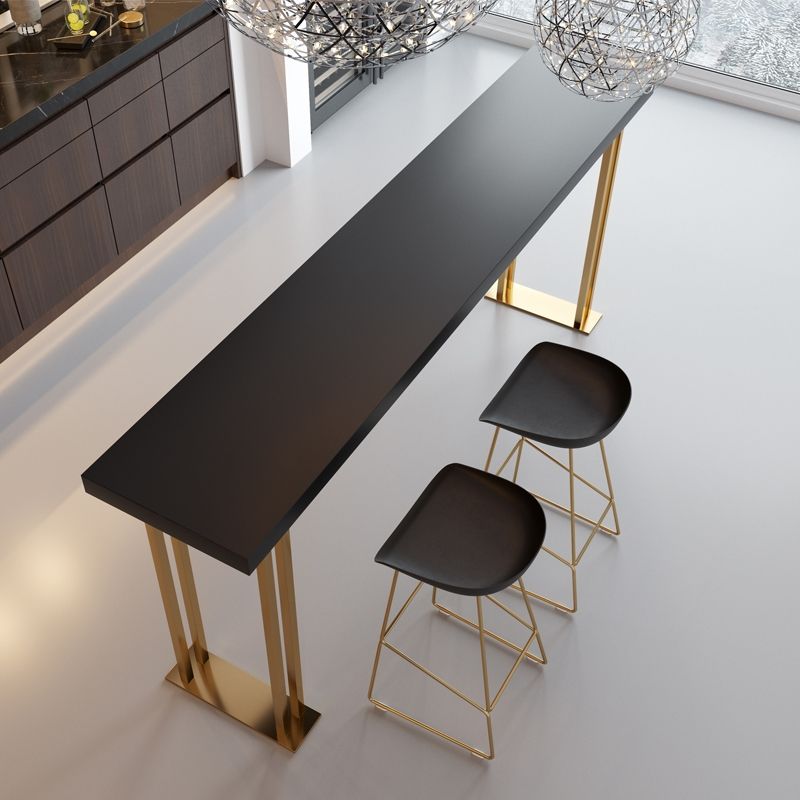 Black and Gold Pub Height Dining Table Glam Counter Wine Table