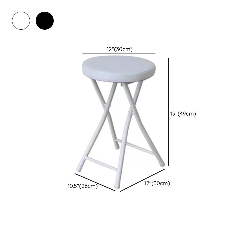 Modern Counter Chair Foldable Bistro Round Shape Cushion Chair with Metal 4 Legs
