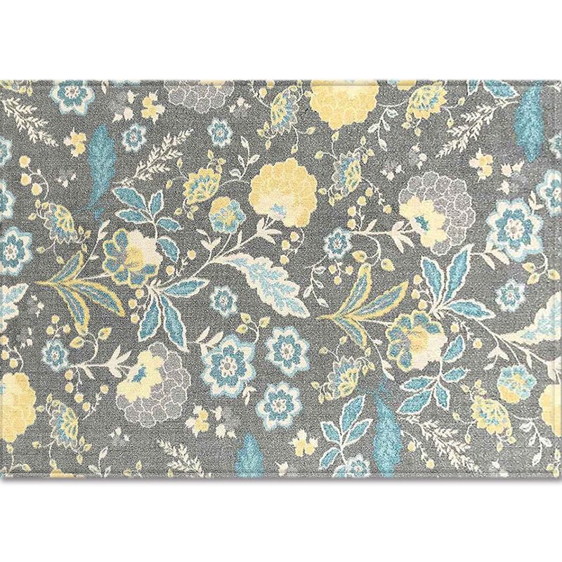 Multicolored Plants Print Rug Contemporary Natural Carpet Friendly Washable Carpet for Living Room
