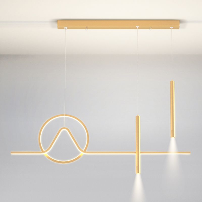 Modern Kitchen Pendant Lights Geometric Island Pendant Lights Metal 4-Light