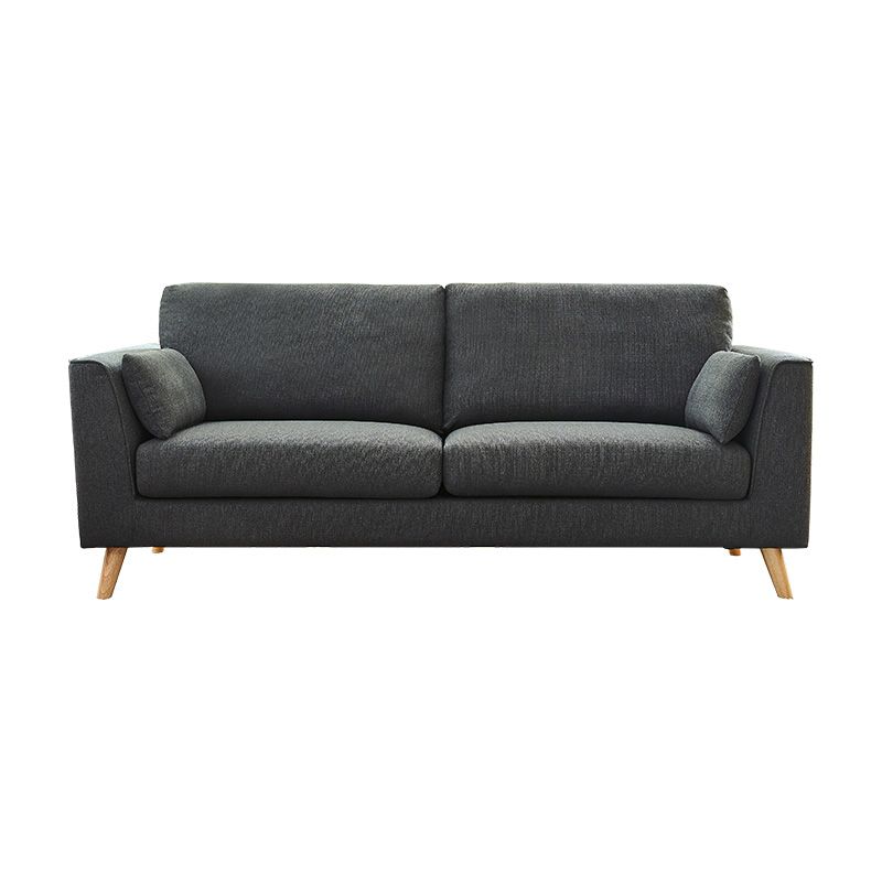 Linen Modern Standard Sofa Loose Back 33"W Square Arm Sofa Sofa