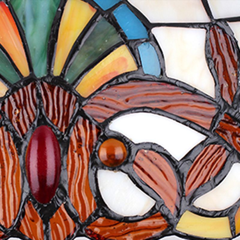 Tiffany Style Pendant Lamp with Glass Shade Dinning Room Suspension Lighting Fixture