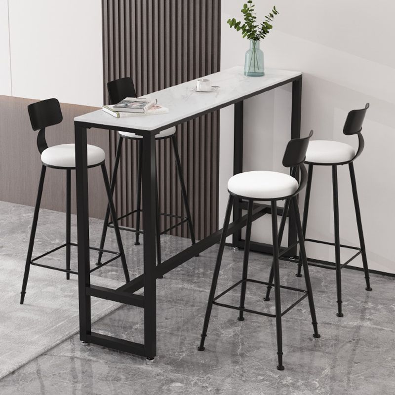 Modern Style 3/5 Pieces Faux Marble Rectangular Bar Table Set for Living Room