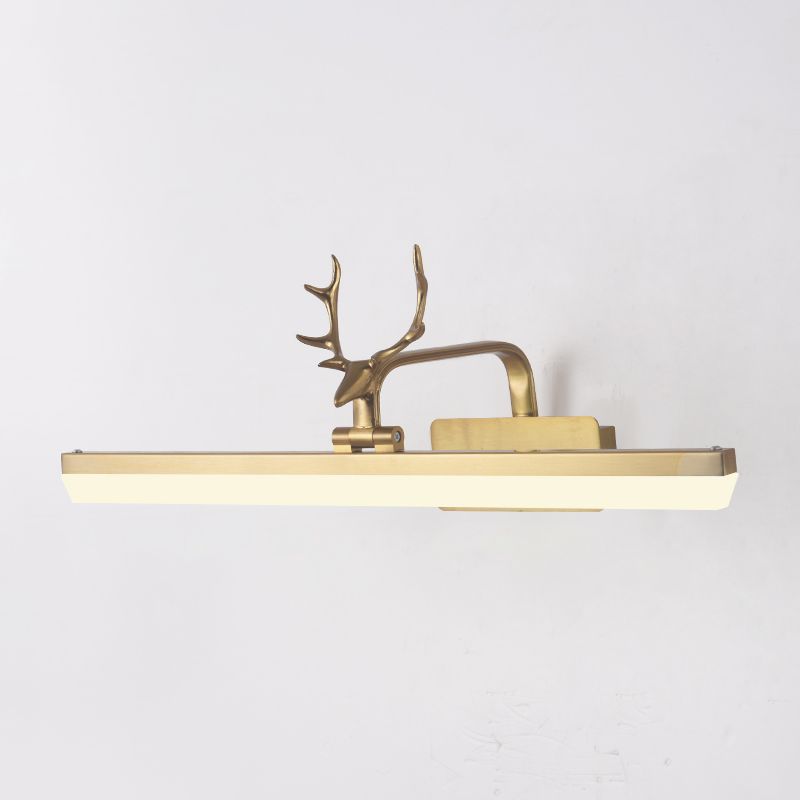 Linear Metal Wall Sconce Modern Style 1-Light Mirror Wall Mount Light Fixture