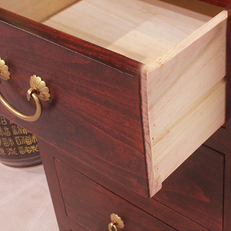 16" W Traditional Style Storage Chest Vertical Wood Combo Dresser with Drawers and Doors