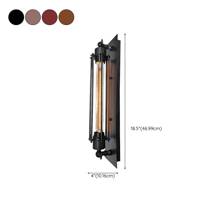 Contemporary Wall Sconce Cylinder Shape Vanity Lamp with Metal Shade for Bathroom