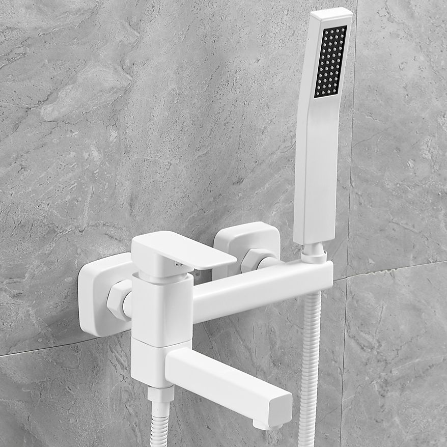 Wall Mounted Metal Tub Filler Low Arc Rotatable Bathroom Faucet