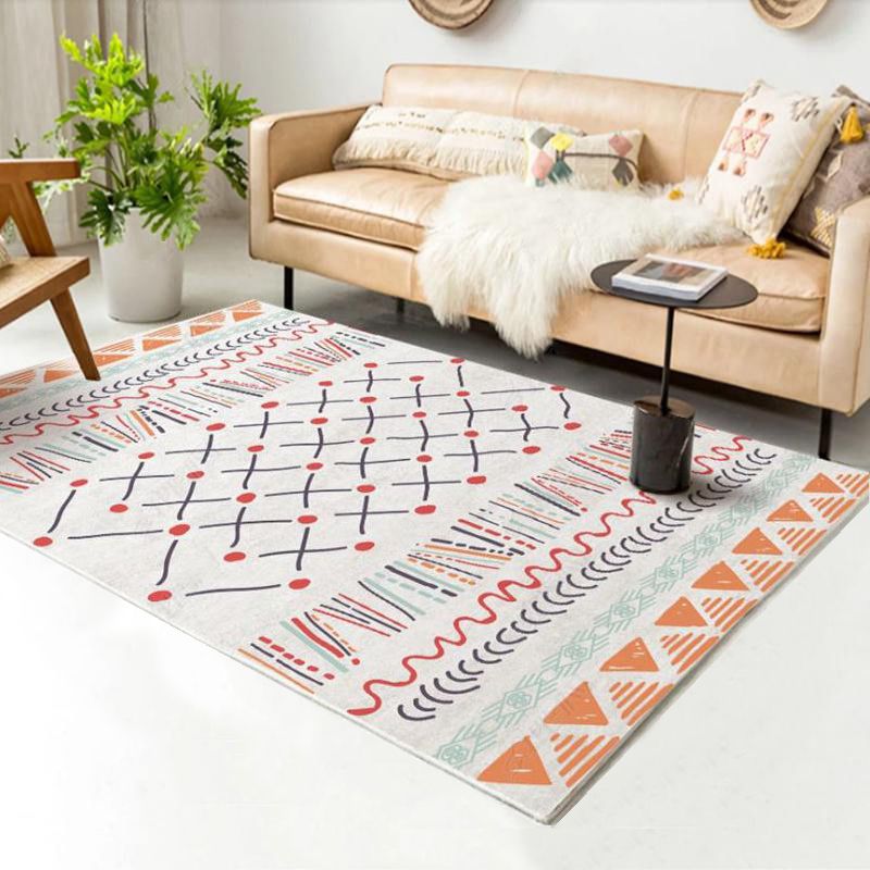 Vintage Salon Teppich mehrfarbig geometrisches Musterbereich Teppich Polypropylen Haustierfreundlicher Nicht-Schlupf-Backing-Teppich