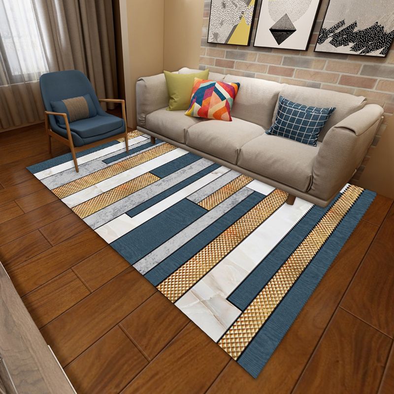 Simplicity Area Rug Geometric Pattern Carpet Polyester Anti-Slip Carpet for Home Decor