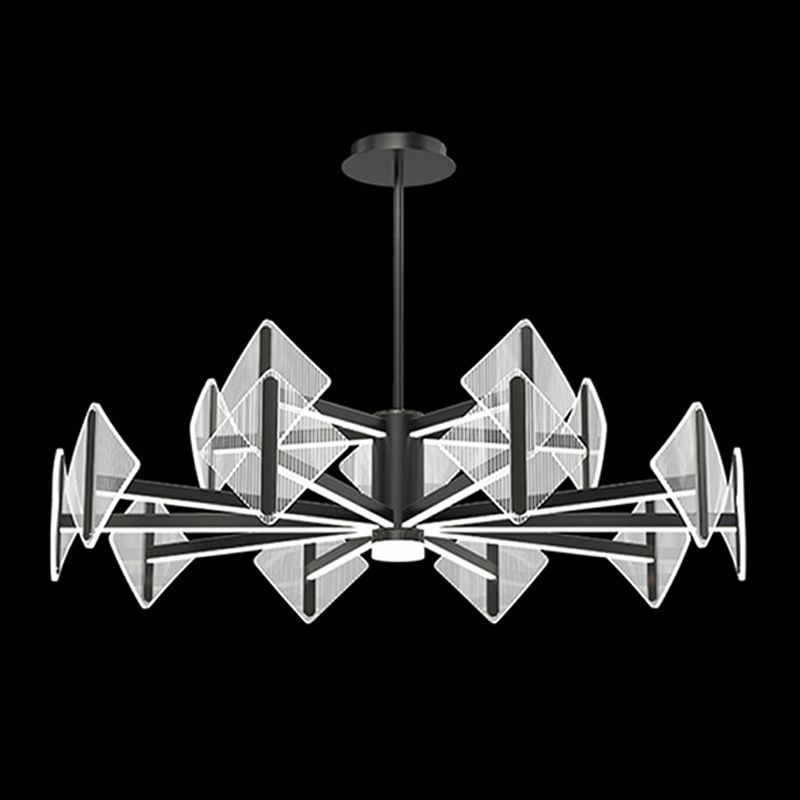 Acrylic Black Hanging Pendant Lights Contemporary Hanging Lamps for Living Room