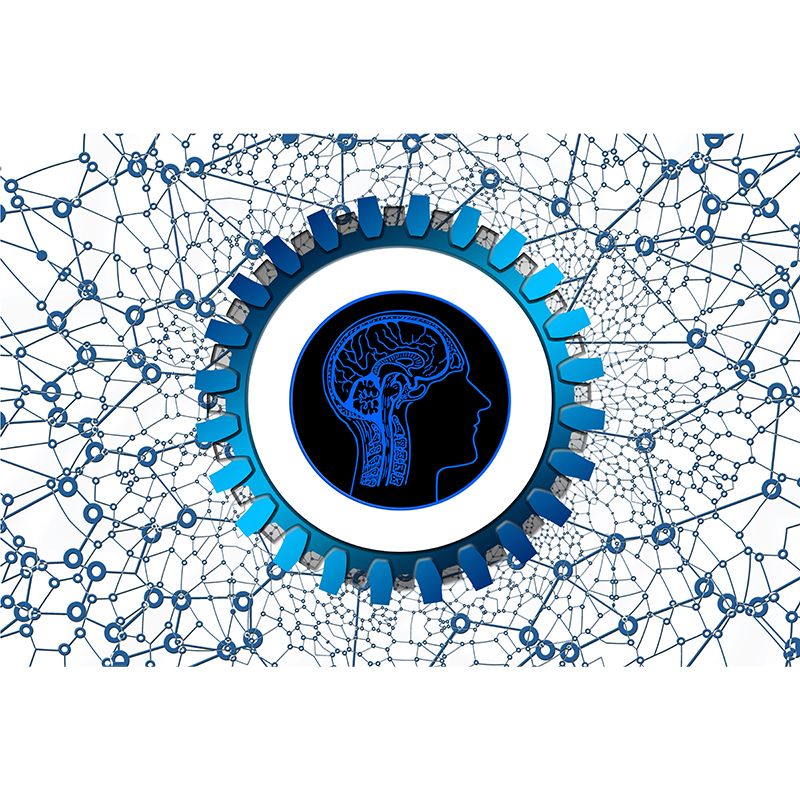 Metal Gear Illustration Wall Mural for Dining Room Moisture Resistant, Personalized Size Available