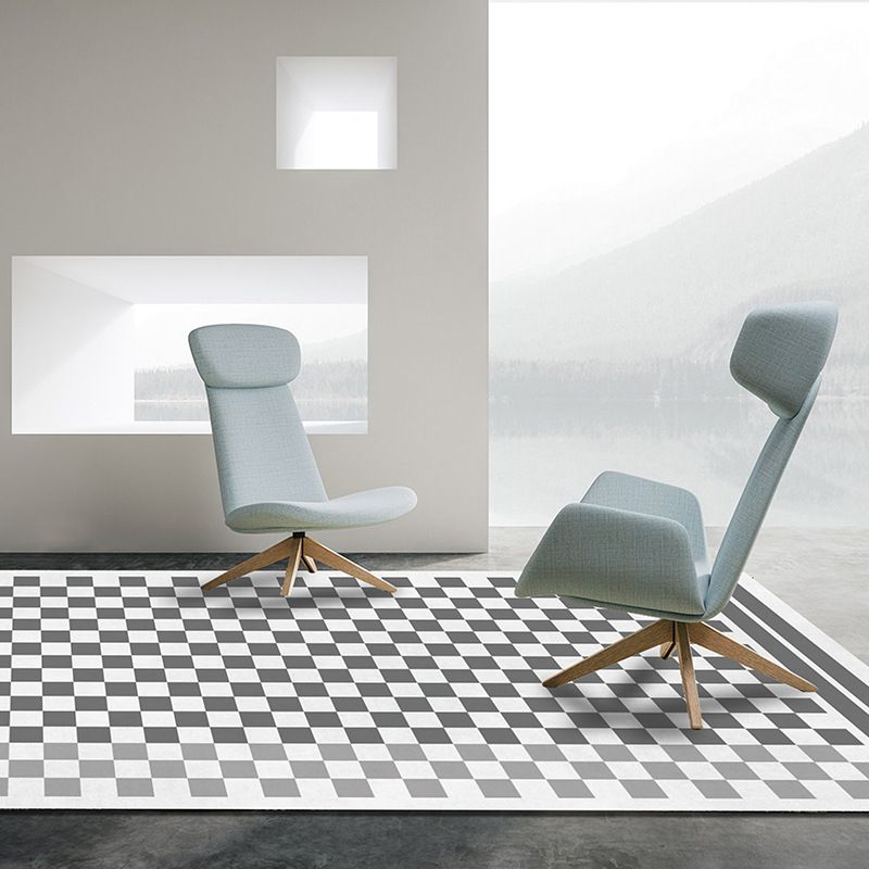 Contemporary Area Rug Geometric Pattern Rug Polyester Stain Resistant Carpet for Living Room