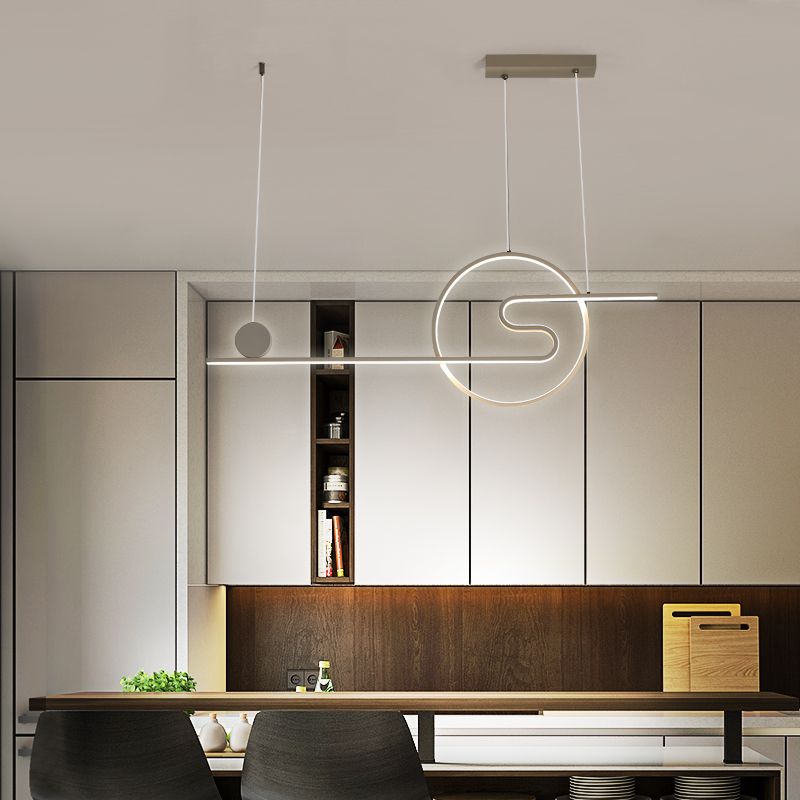 Linear Shape Island Lights Contemporary Style Metal 2 Light Island Pendant Lights
