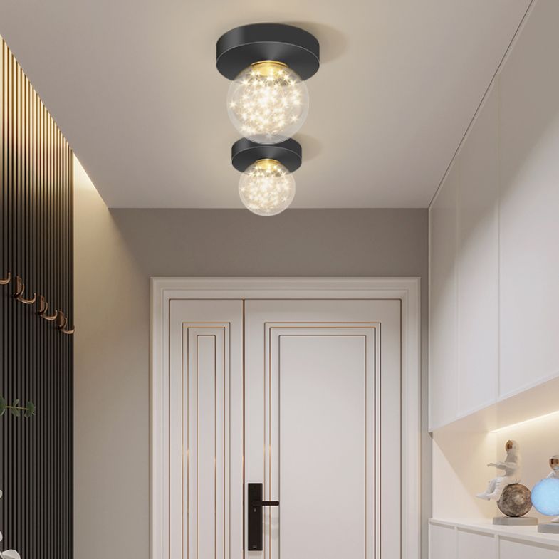 New Modern LED Metal Flush Light Black Flush Mount Ceiling Light for Living Room