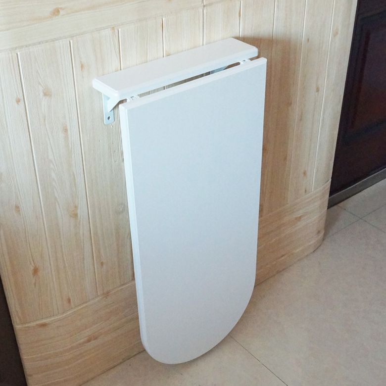 White Manufactured Wood Bistro Table Foldable Pub Table for Living Room