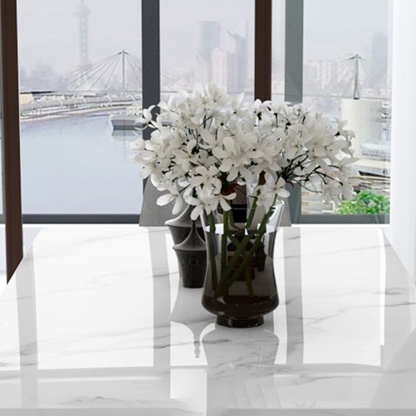 Tripod Base Dining Table Traditional Luxury Rectangle Stone and Iron Dining Table