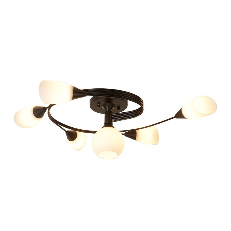 Glass Geometric Flush Mount Lights Contemporary Style Multi Lights Flush Ceiling Light