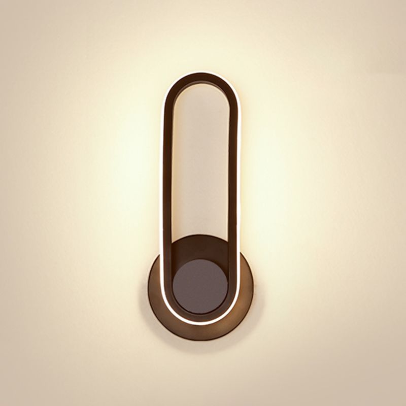 Acrylic Oval LED Wall Sconce in Modern Concise Style Aluminium Rotatable Wall Lamp for Bedroom
