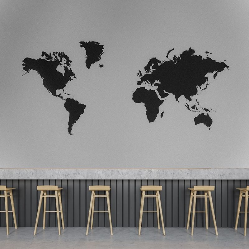 Contemporary World Map Mural Wallpaper Full Size Home Decor for Living Room