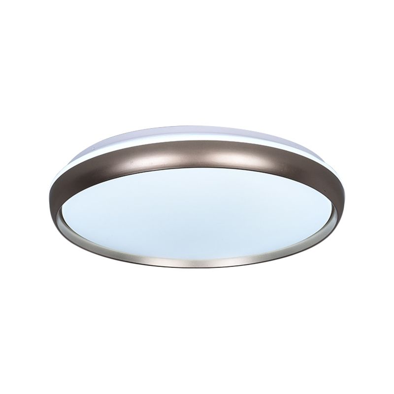 Slim Round Ceiling Lamp Modernism Metallic LED Dark Brown/Copper/Dark Gold Flush Mount Lighting Fixture for Parlor