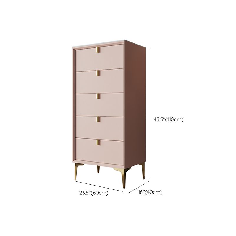 Pink Solid Wood Sideboard Table Modern Dining Server with Drawers