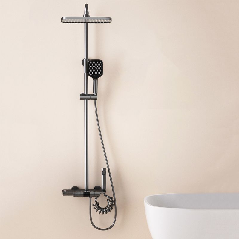 Wall Mounted Shower Arm Shower Faucet Adjustable Metal Shower System with Slide Bar