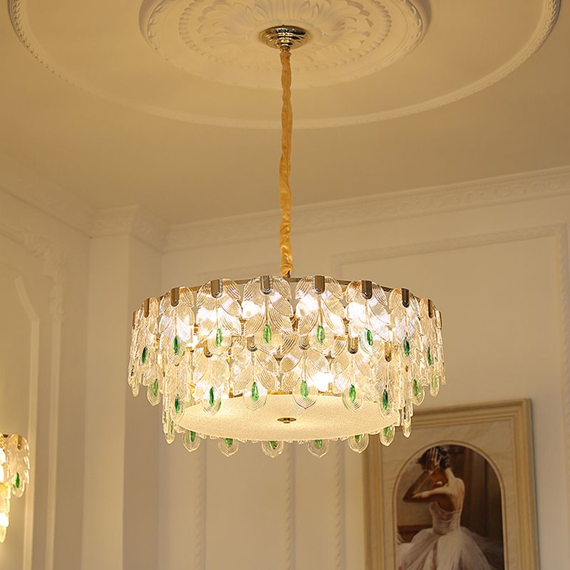 Candeleras colgantes de geometría de estilo contemporáneo Candeliers colgantes de vidrio en oro