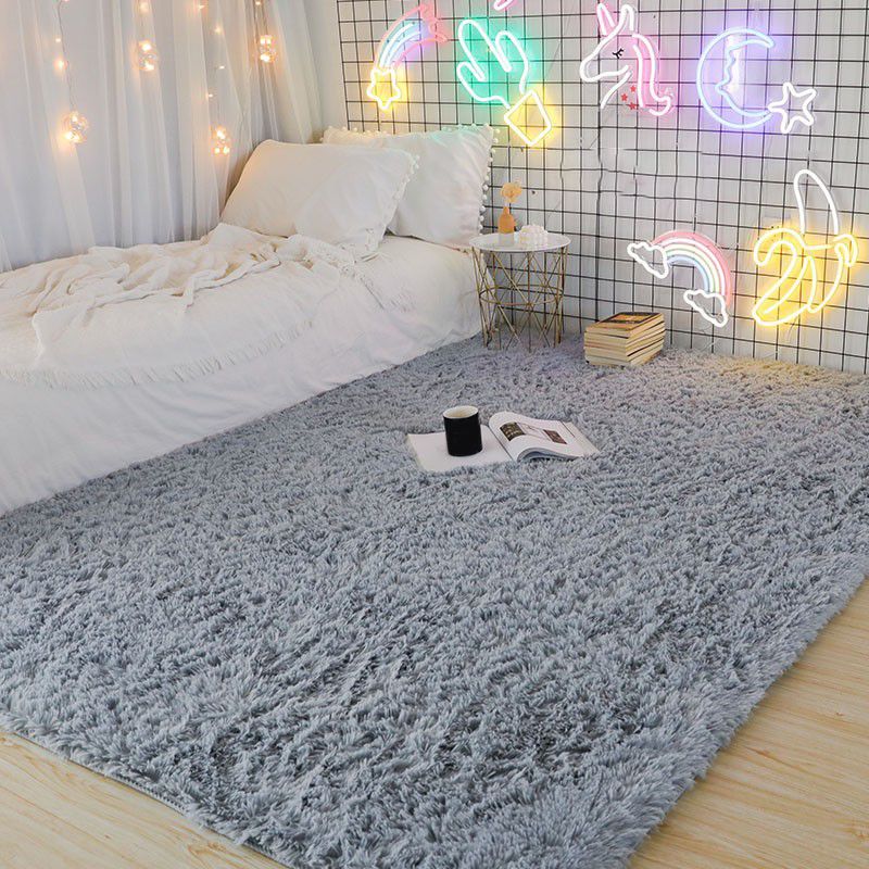 Romantic Solid Color Rug Plush Indoor Rug Non-slip Area Carpet for Bedroom