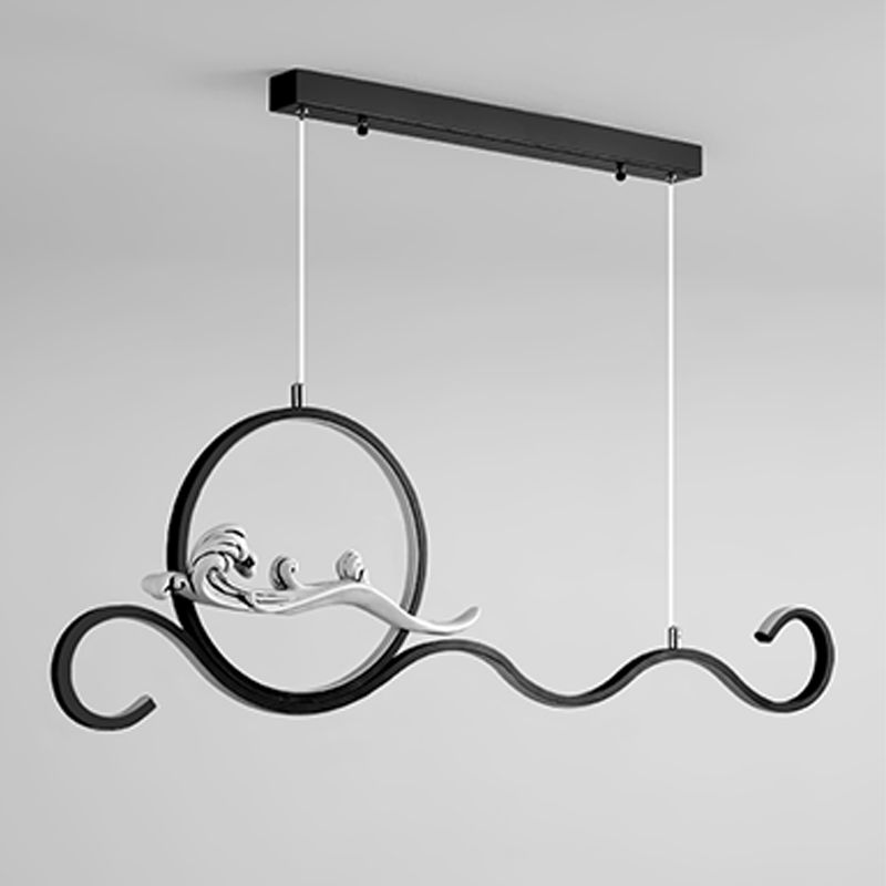 Modern Style Linear Shape Island Lights Metal 2-Light Pendant Lights